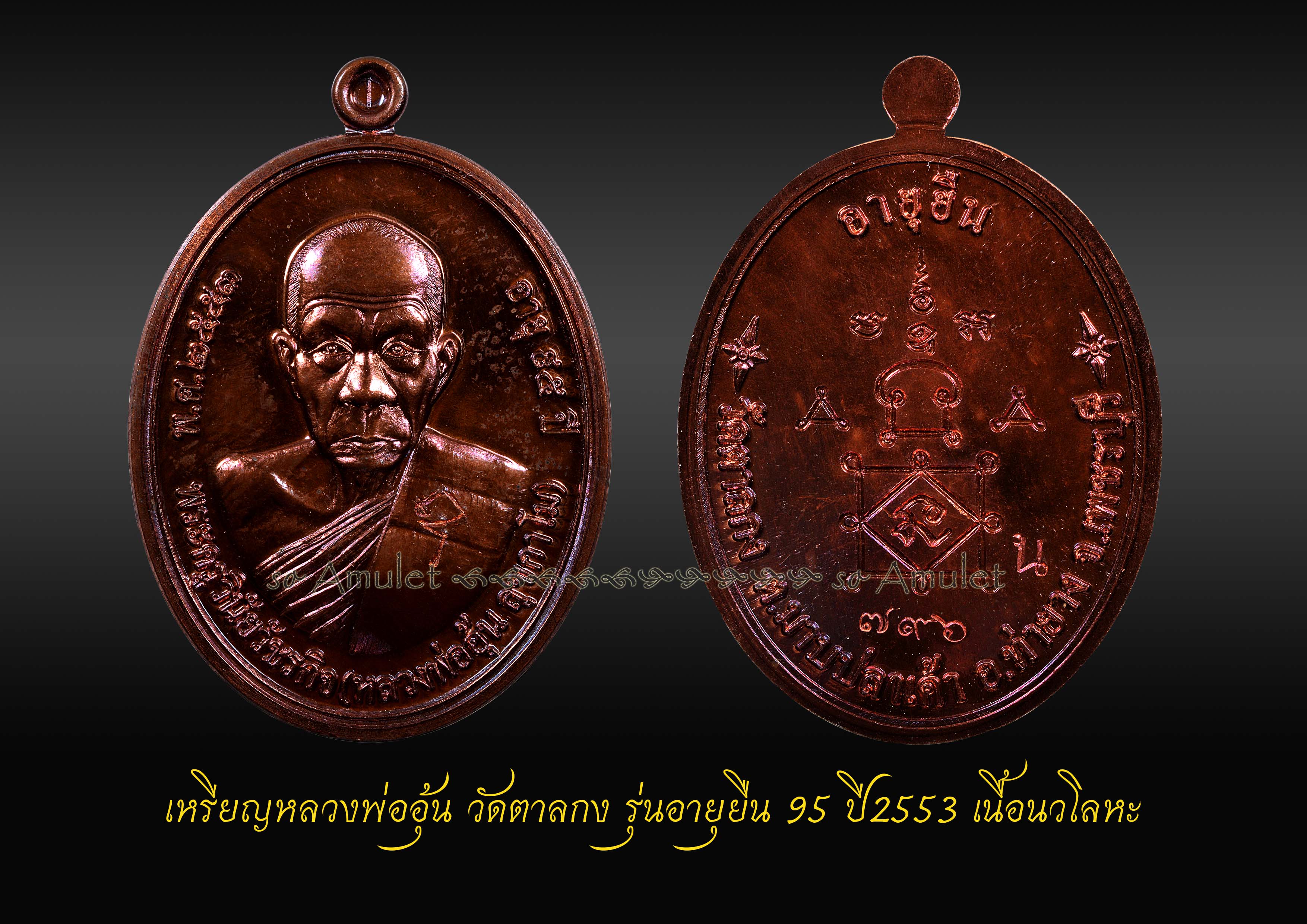 เหรียญหลวงพ่ออุ้น วัดตาลกง รุ่นอายุยืน 95 ปี2553 เนื้อนวโลหะ