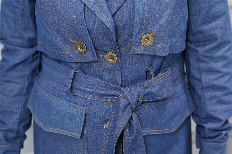 PreOrderคนอ้วน - เสื้อโค้ทยีนส์ไซส์ใหญ่ โค้ทยีนส์ตัวยาว ใส่ได้หลายโอกาส สียีนส์เข้ม