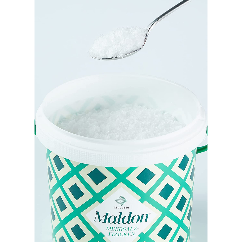 maldon sea salt in bucket เกลือมาลดอน เกลือทะเล 125ml -1.4 kg เกลือทะเลชนิดเกล็ดจาก อังกฤษ マルドン