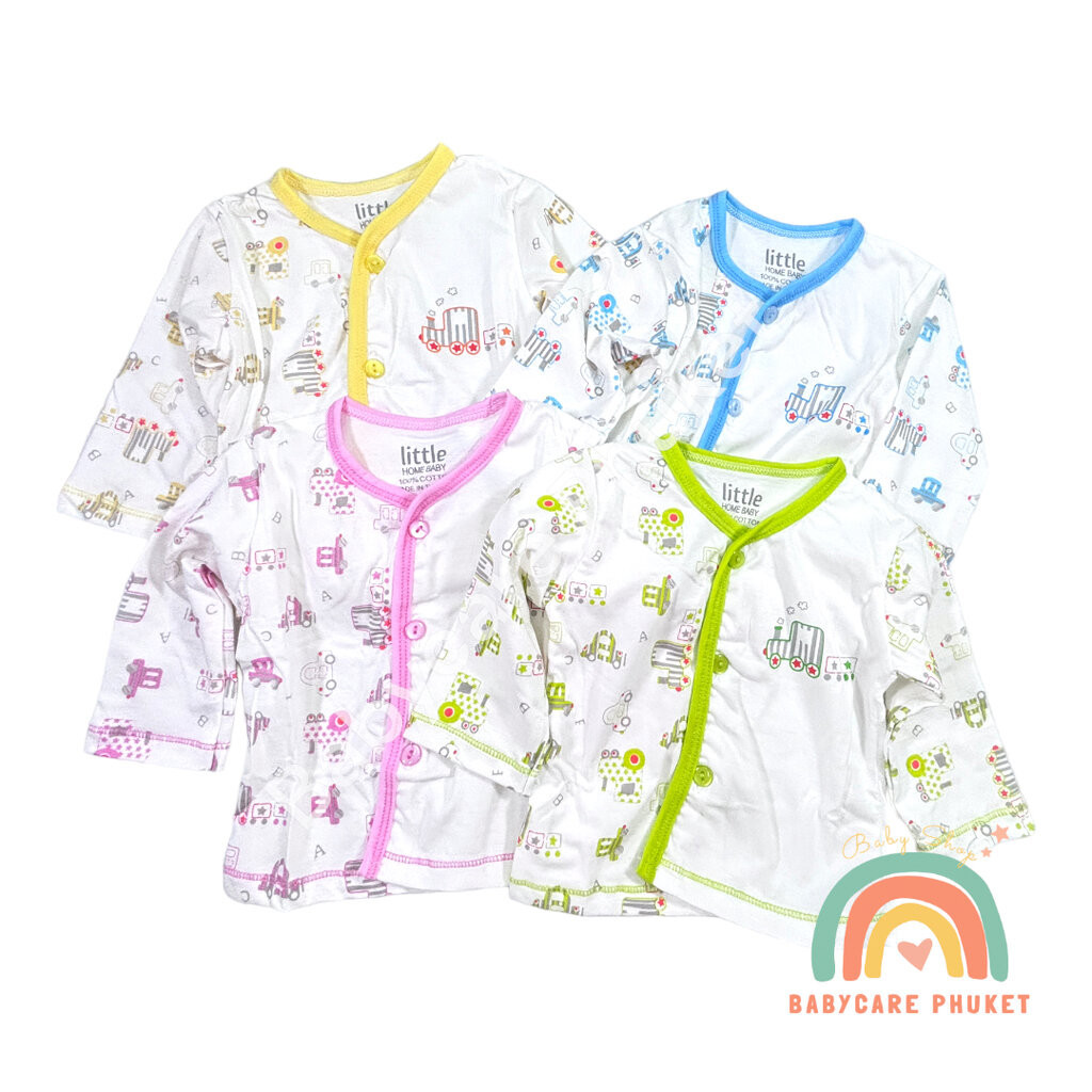 เสื้อแขนยาวเด็กแรกเกิด ผ้าคัตตอล 100 เนื้อนิ่ม