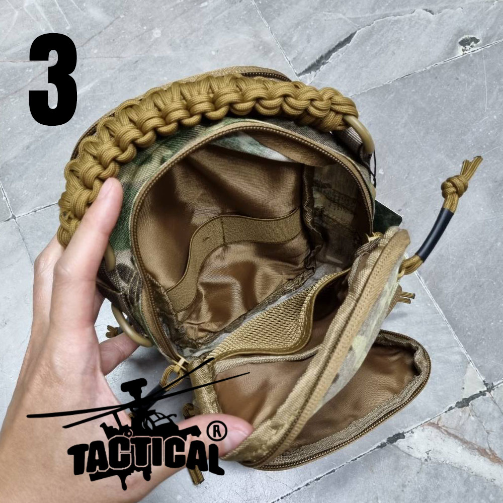 กระเป๋าสะพายข้างแบบ Molle หูหิ้วร้อยเชือกพาราคอร์ด