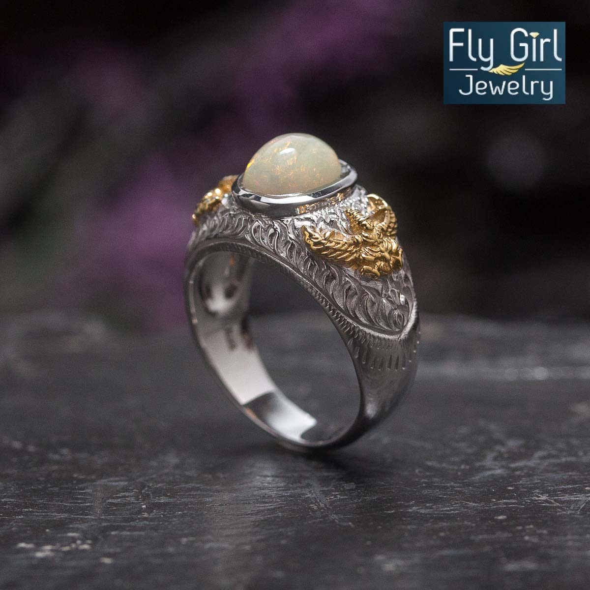 แหวนครุฑ เงินแท้พลอยโอปอลแท้ ใส่เสริมดวงผู้ที่เกิดราศีตุลย์ บารมีองค์ครุฑ สู่ความเจริญรุ่งเรืองของชีวิต ล้างอาถรรพ์และคุณไสย์ทั้งปวง unisex ใส่ได้ทั้งหญิงและชาย