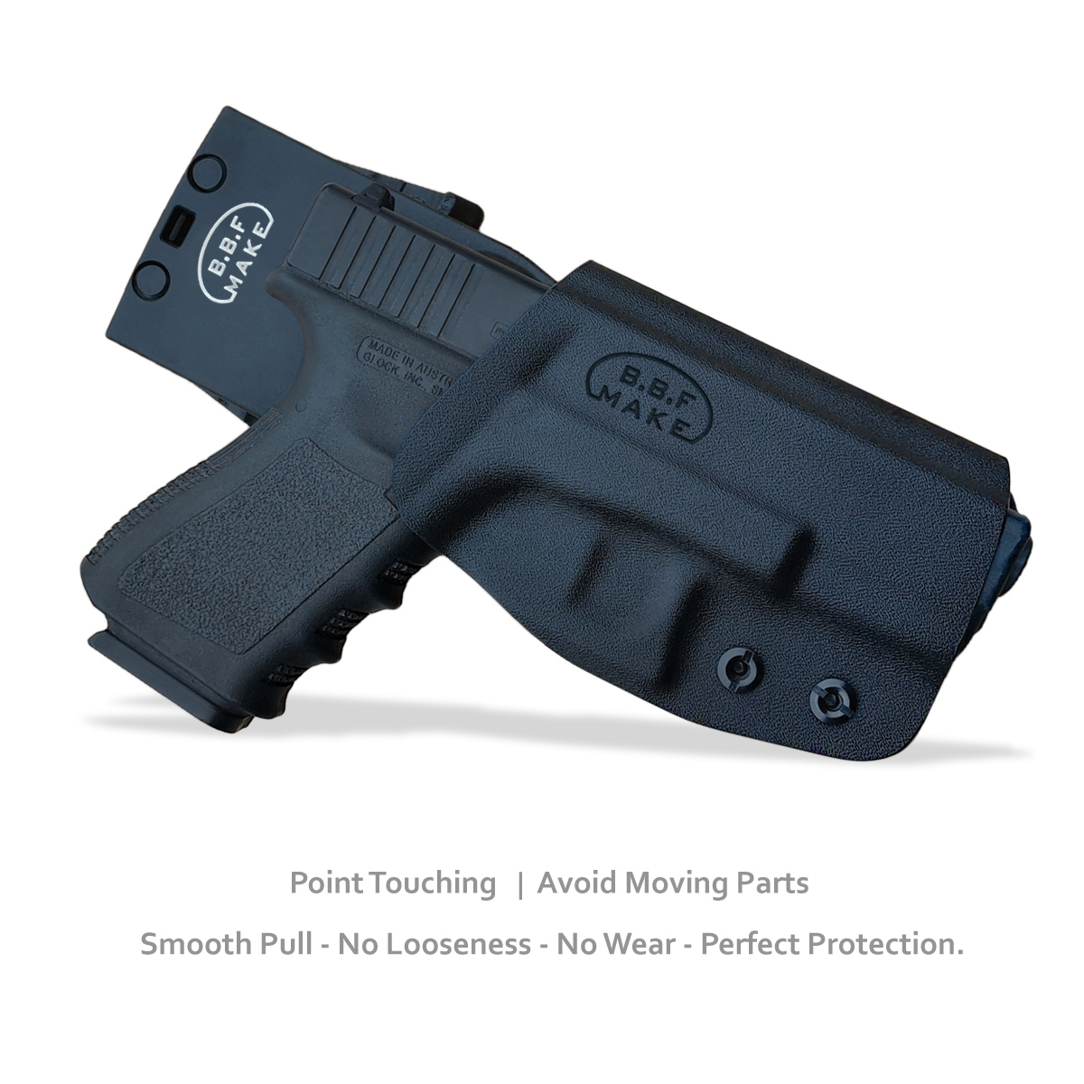 ซองปืนพกนอก + เพลทต่ำ รัดขา B.B.F Make Kydex Holster