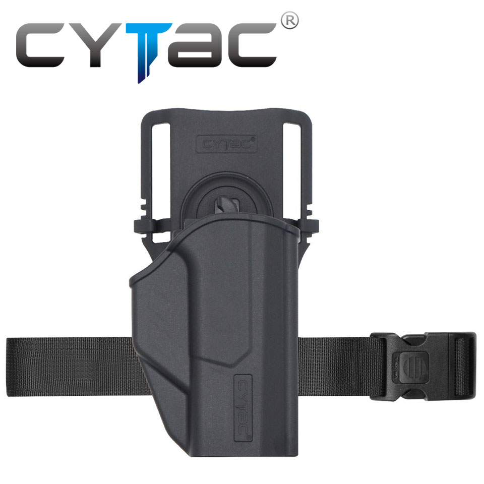 (งานแท้) ซองปืนปลดนิ้วโป้ง + เพลทลดต่ำ + รัดขา ยี่ห้อ Cytac