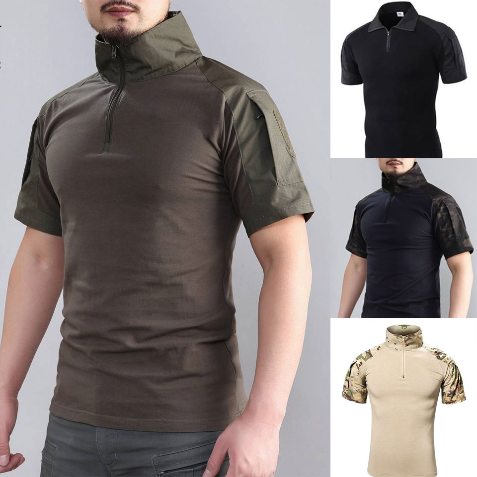 เสื้อ Combat Shirt แขนสั้น (ดำ เขียว มัลติแคม MCBK)