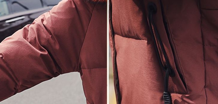 LD010 - เสื้อกันหนาว - เสื้อตัวยาว บุนุ่น หนา มีHoodเฟอร์ สี : เบจ / ดำ / แดง / อิฐ (เฟอร์จะสีต่างกันออกไป ตามรูปนะคะ)