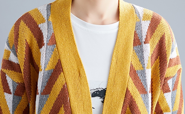 CO-006 ไหมพรมยาว ลายสวย ๆ สีเขียว / เหลือง