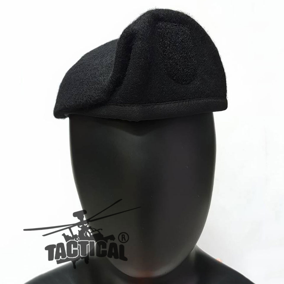 หมวกเบเร่ต์จัดทรง ขอบผ้า BBT สีดำ อย่างดี