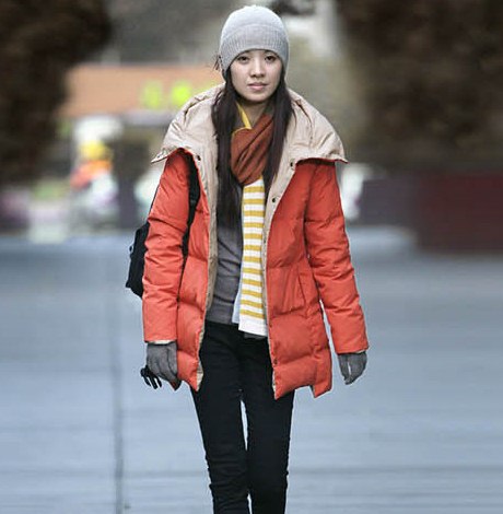 PreOrderคนอ้วน - เสื้อกันหนาวแฟชั่น ไซส์ใหญ่ คนอ้วน บุนวมหนา มีHood สี : ดำชมพู / ส้มเบจ