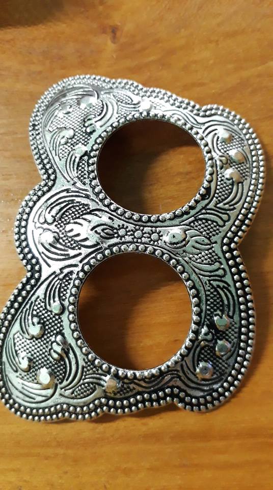 หัวรัดซิ่นแบบหนา โลหะตอกลาย Aluminum Buckle Engraved