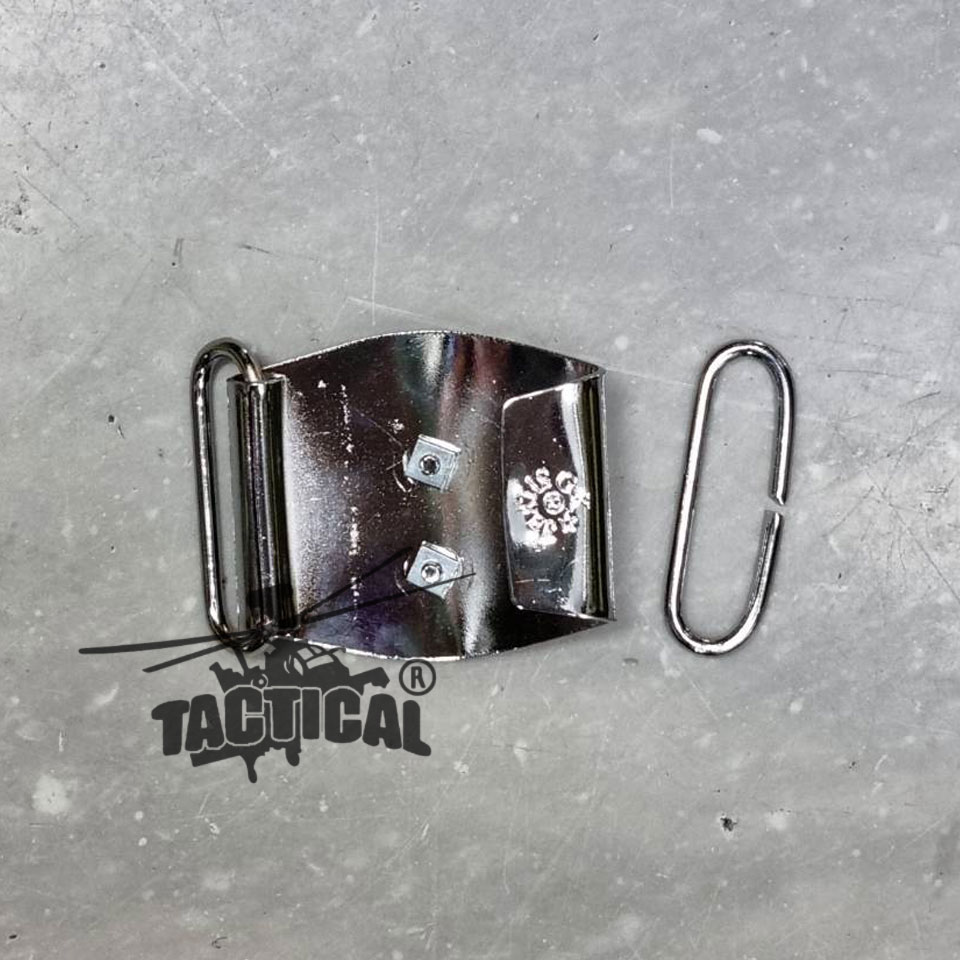 เข็มขัดไนลอนกุ๊นขอบ + หัวตราโล่