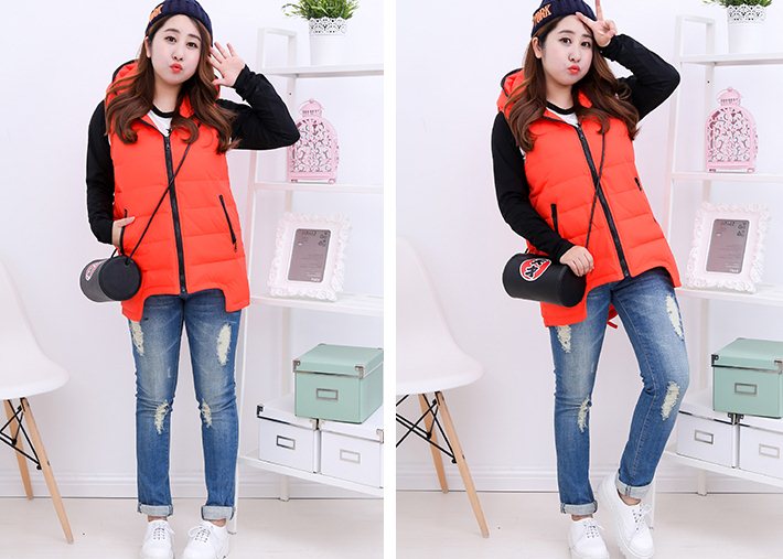 PreOrderคนอ้วน - เสื้อกั๊กกันหนาวแฟชั่น ไซส์ใหญ่ คนอ้วน ผ้าร่ม พร้อมHood สี : เขียวทหาร / ส้ม / ดำ / เขียว / ฟ้า