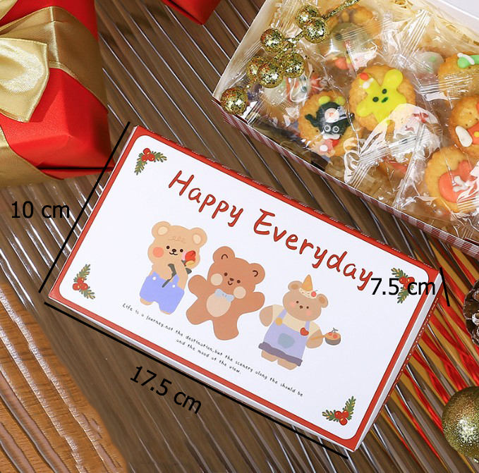 กล่องใส่ขนม-อาหาร Christmas ขนาด 17.5x10x7.5 cm. แพ็ค 20 ชิ้น