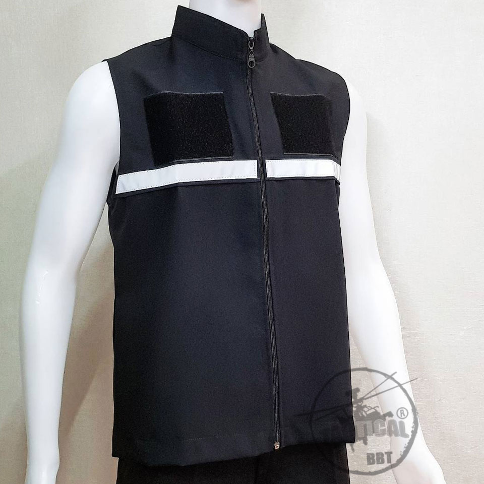 เสื้อกั๊กตร.ดำ แถบสะท้อนแสงหน้า ยี่ห้อ TACTICAL