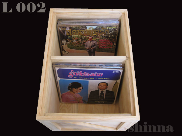 กล่องไม้แท้เก็บแผ่นเสียง 34x50 cm