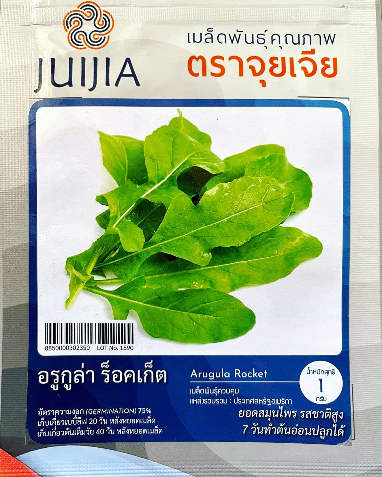 สลัด ร็อคเก็ต อรูกูล่า เก็บเกี่ยวเเบบต้นอ่อนได้ 7 วัน