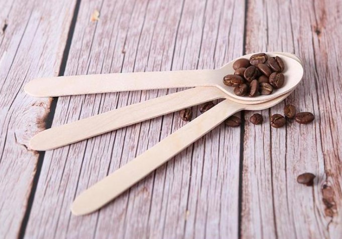 ช้อน-ส้อมไม้ (แพ็คแยกชิ้น) สำหรับตักไอติม ขนม ทำจากไม้ ไม่มีเสี้ยน แพ็ค 50 ชิ้น