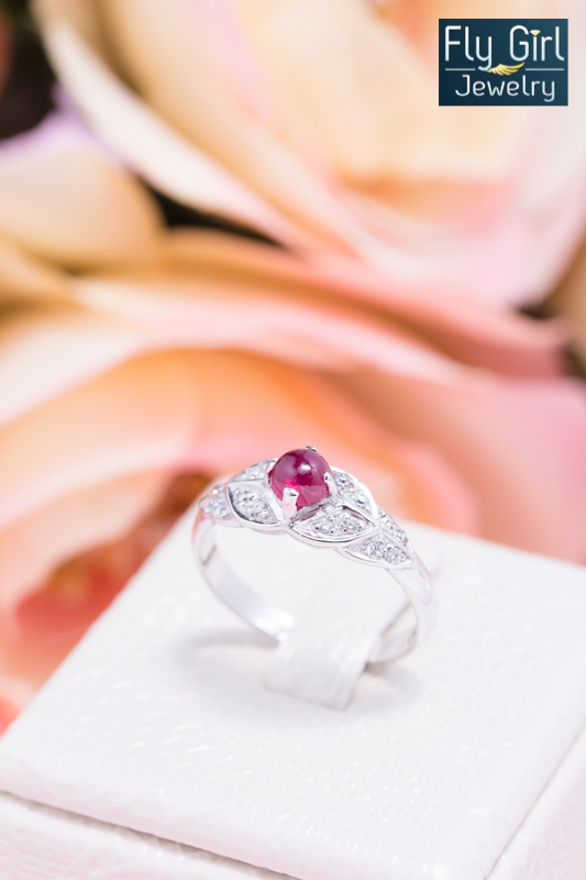 แหวนเงินแท้ พลอยทับทิมแท้(ราศีกรกฎ)