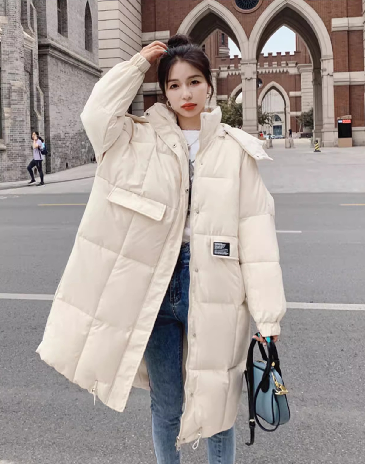 2324-0033 เสื้อแจ๊คเก็ตยาว Oversize เล็กใหญ่ใส่ได้จ้า