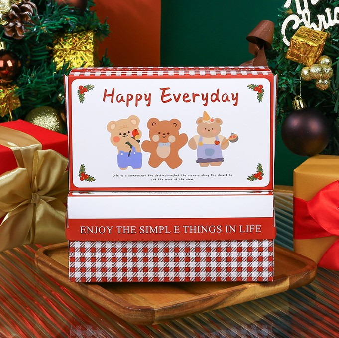 กล่องใส่ขนม-อาหาร Christmas ขนาด 17.5x10x7.5 cm. แพ็ค 20 ชิ้น