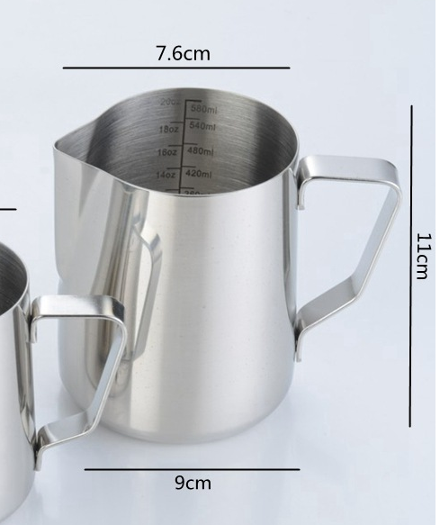 เหยือกตีฟองนม สแตนเลส มีสเกลวัดปริมาณ ขนาด 600 ซีซี 1610-433-1