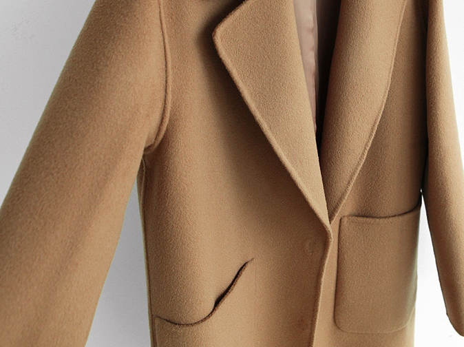 Pre-LD006 - โค้ทกันหนาว ไซส์ใหญ่ ผ้าวูล+ขนสัตว์ สี : ดำ / น้ำตาล