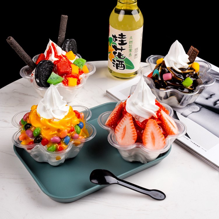 ถ้วยไอศครีม ของหวาน แพ็ค 100 ชิ้น (ไม่มีสติ๊กเกอร์แถม)