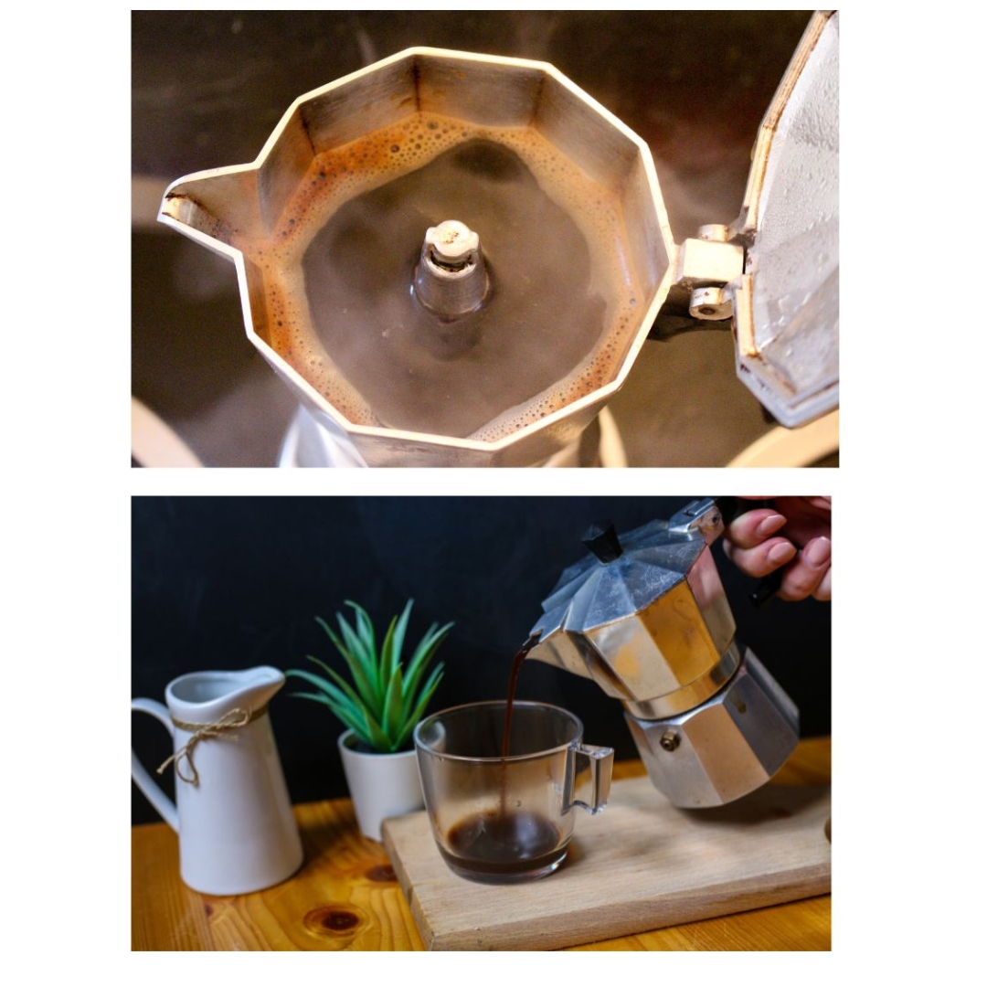 หม้อต้มกาแฟสดมอคค่าพอท (MOKA POT) อลูมิเนียม 9 ถ้วย 9 Cups Aluminium Moka pot รหัส 0157