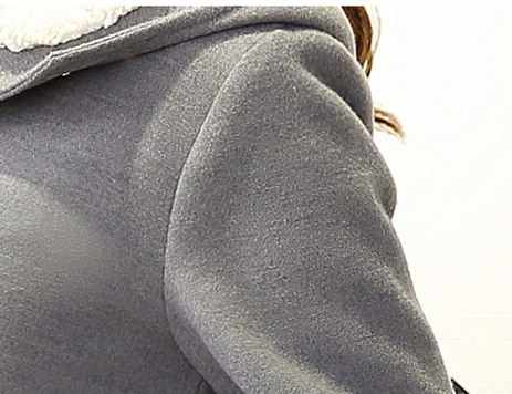 PreOrderเสื้อผ้าคนอ้วน - เสื้อโค้ทกันหนาวไซส์ใหญ่ มีHood ผ้าวูลขนสัตว์ (ใส่ได้ด้านเดียว) สี : เทา / ส้ม