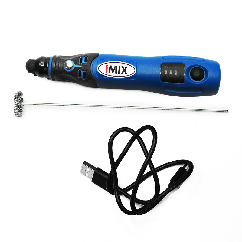 เครื่องตีฟองนมไอมิกซ์ imix ระบบชาร์ตแบตเตอรี่ สายUSB 3.6V. 1610-602 สีน้ำเงิน