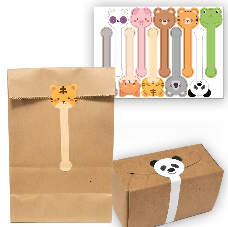 สติ๊กเกอร์กระดาษเคลือบกันน้ำ (ระดับแช่ตู้เย็น) ขนาด 3x10 ซม. สำหรับติดกล่องสินค้า กล่องเค้ก-เบเกอรี่ (แพ็ค 100 ดวง)