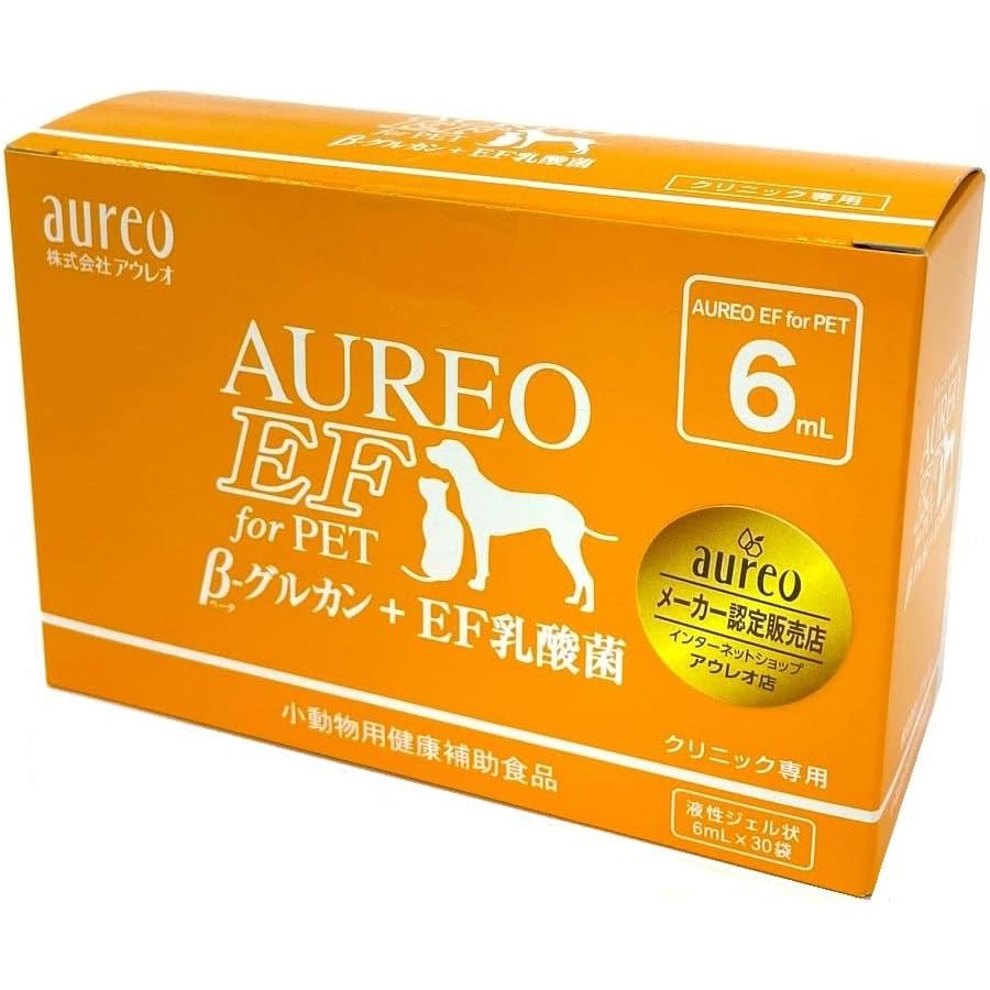 Aureo EF for Pet 6ml ช่วยเสริมสร้างคุณภาพชีวิตให้กับสัตว์เลี้ยงแสนรักของคุณ เบต้ากลูแคน + แบคทีเรียกรดแลคติก EF