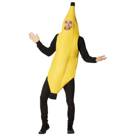ชุดกล้วย ชุดแฟนซีกล้วย รุ่นผ้าฟองน้ำ สีเหลืองสวย ขนาดสำหรับผู้ใหญ่ ใส่ได้ทั้งผู้ชายและผู้หญิง ( เด็กโตใส่ได้) คอสเพลกล้วย