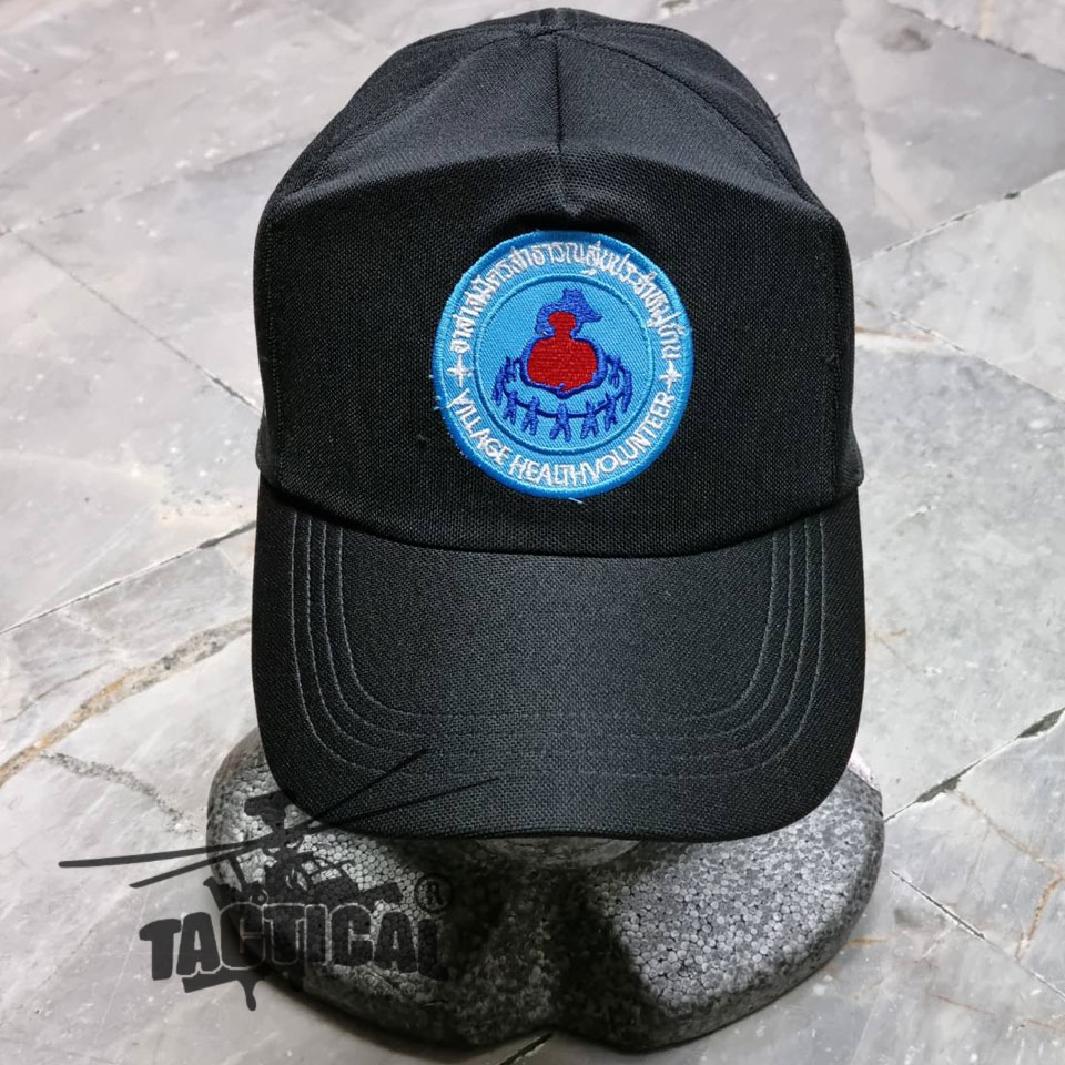 หมวกแก๊ป อาสาสมัครสาธารณสุขประจำหมู่บ้าน (อสม.) ซิปหลัง