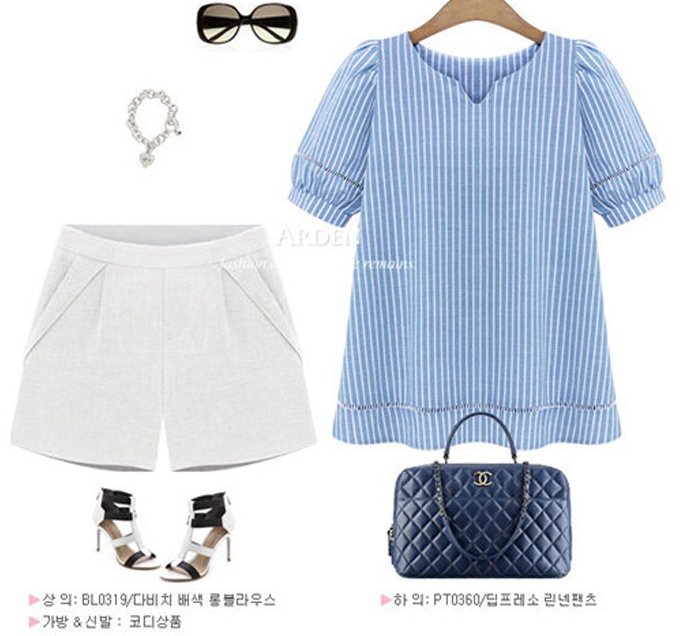 ##พร้อมส่ง## เสื้อแฟชั่นคนอ้วน ไซส์ใหญ่ เสื้อเชิ้ตแต่งลายยาว ผ้าฝ้ายโพลิเอสเตอร์ แขนสั้น สีน้ำเงิน