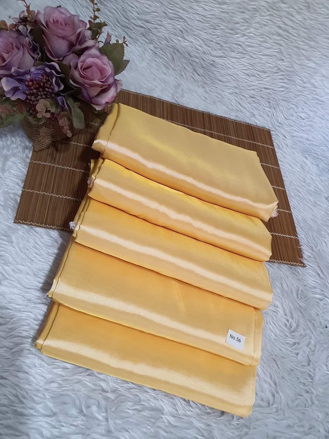 ผ้าไหมสังเคราะห์ทอเครื่องสีพื้น Plain Synthetic Silk