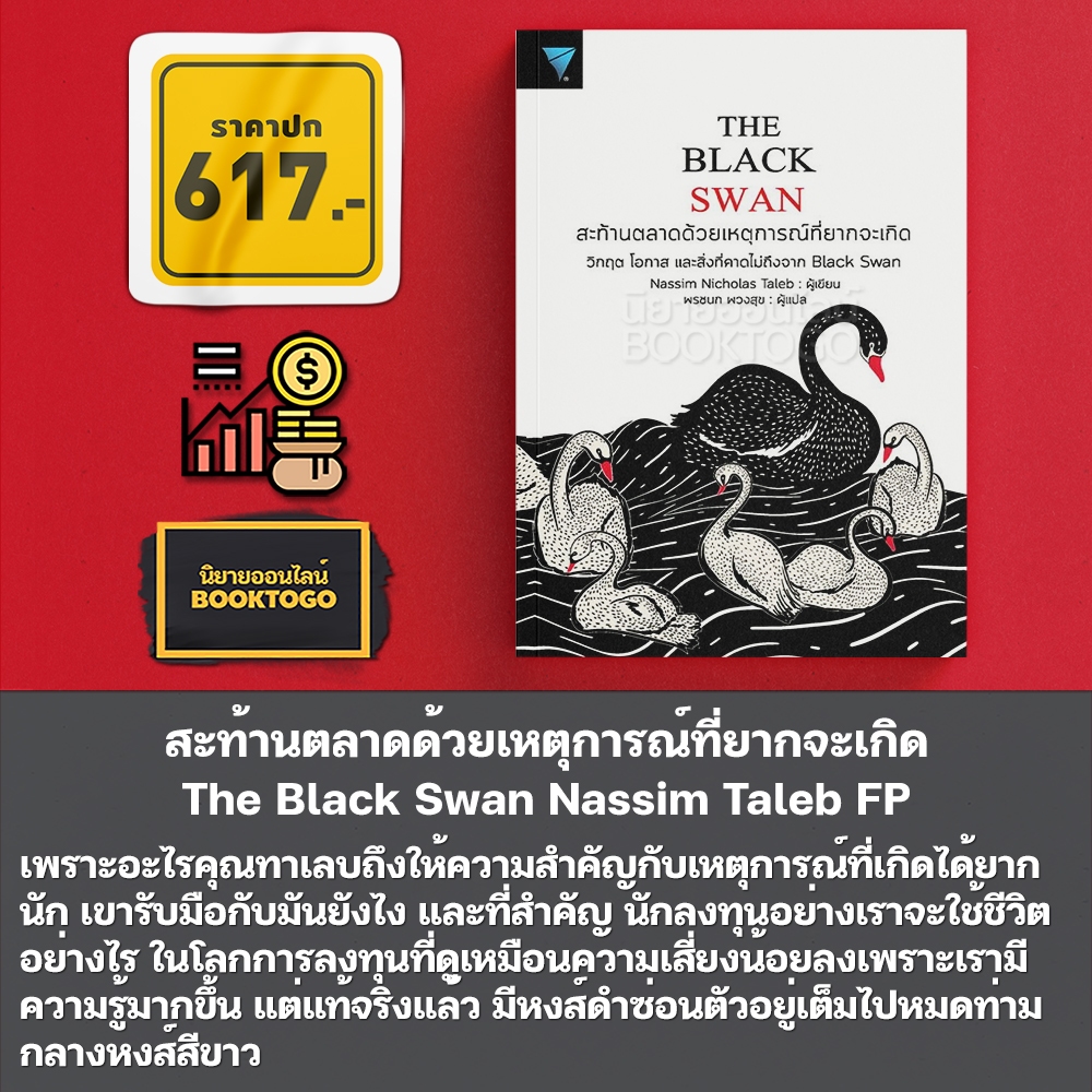 (พร้อมส่ง) The Black Swan สะท้านตลาดด้วยเหตุการณ์ที่ยากจะเกิด + Fooled by Randomness Nassim Taleb FP