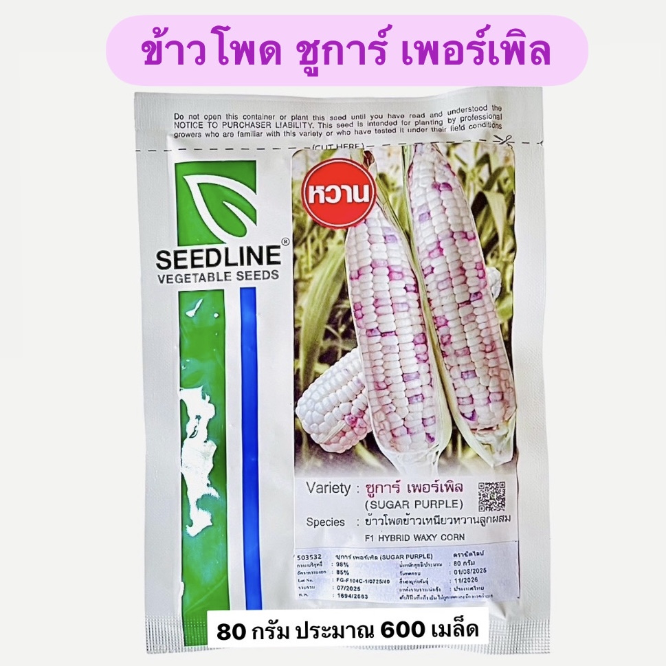 ข้าวโพด ชูการ์ เพอร์เพิล (80 กรัม 600 เมล็ด)