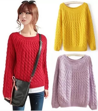 Pre Order - เสื้อกันหนาวแฟชั่น คอกลม หนาวกำลังดี เหมาะกับบ้านเรา หลายสี สี : สีเหลือง / สีกุหลาบ / สีฟ้า / สีแดง / สีม่วง / สีเบจ / สีเขียว