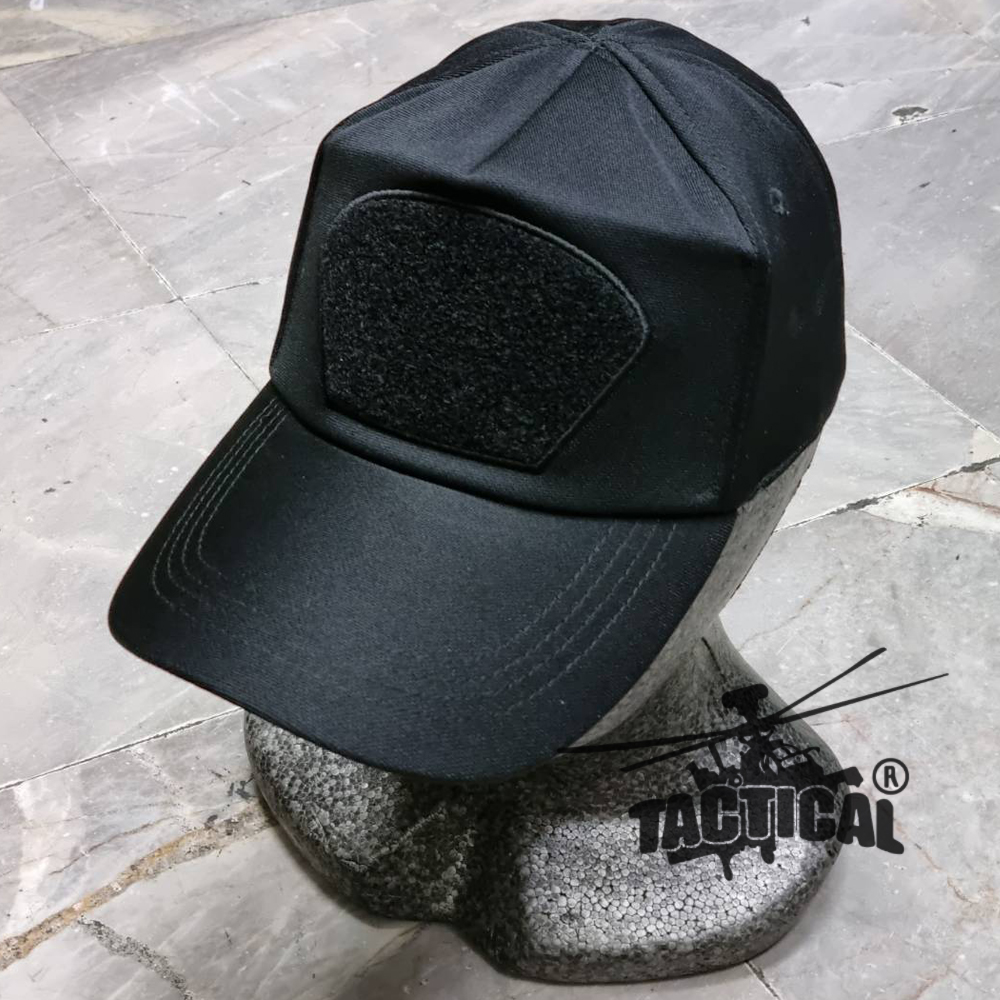 หมวกแก๊ป ซิปหลัง ดำ มีตีนตุ๊กแก