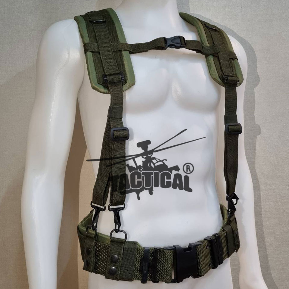 ชุดเข็มขัด + สายโยงบ่า แบบใหม่ (เหล็ก/ทองเหลือง) มีแยกขายเป็นชิ้น