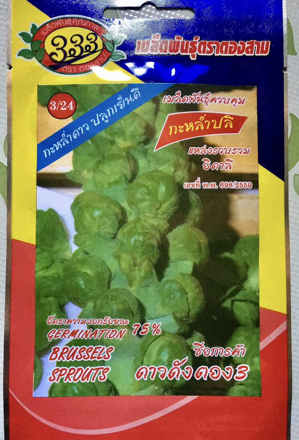 กะหล่ำดาว Brussels Sprouts (ประมาณ200เมล็ด)