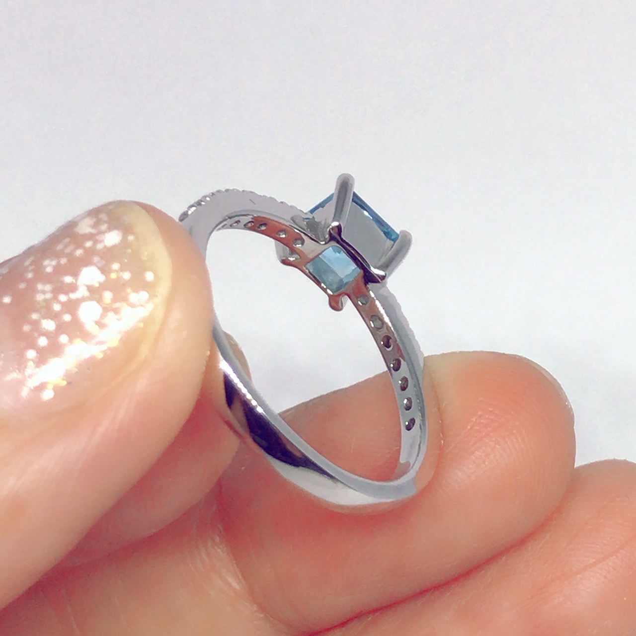 แหวนเงินแท้ พลอยบลูโทแพสแท้(ราศีธนู)