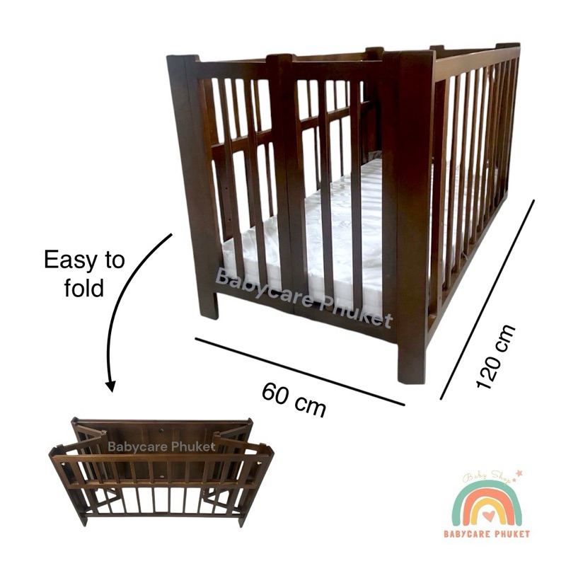 Folding Baby Cot เตียงไม้พับได้