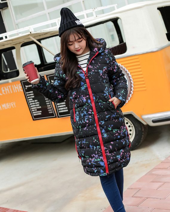 PreOrderคนอ้วน - เสื้อโค้ทกันหนาว ตัวยาว บุนวม+นุ่น ลายผ้าสวย สีดำ