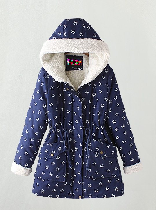 PreOrderคนอ้วน - เสื้อกันหนาว ผ้าฝ้ายพิมพ์ลายด้านนอก ข้างในบุหนังสัตว์ มี Hood สี : เขียว / แดง / น้ำเงิน