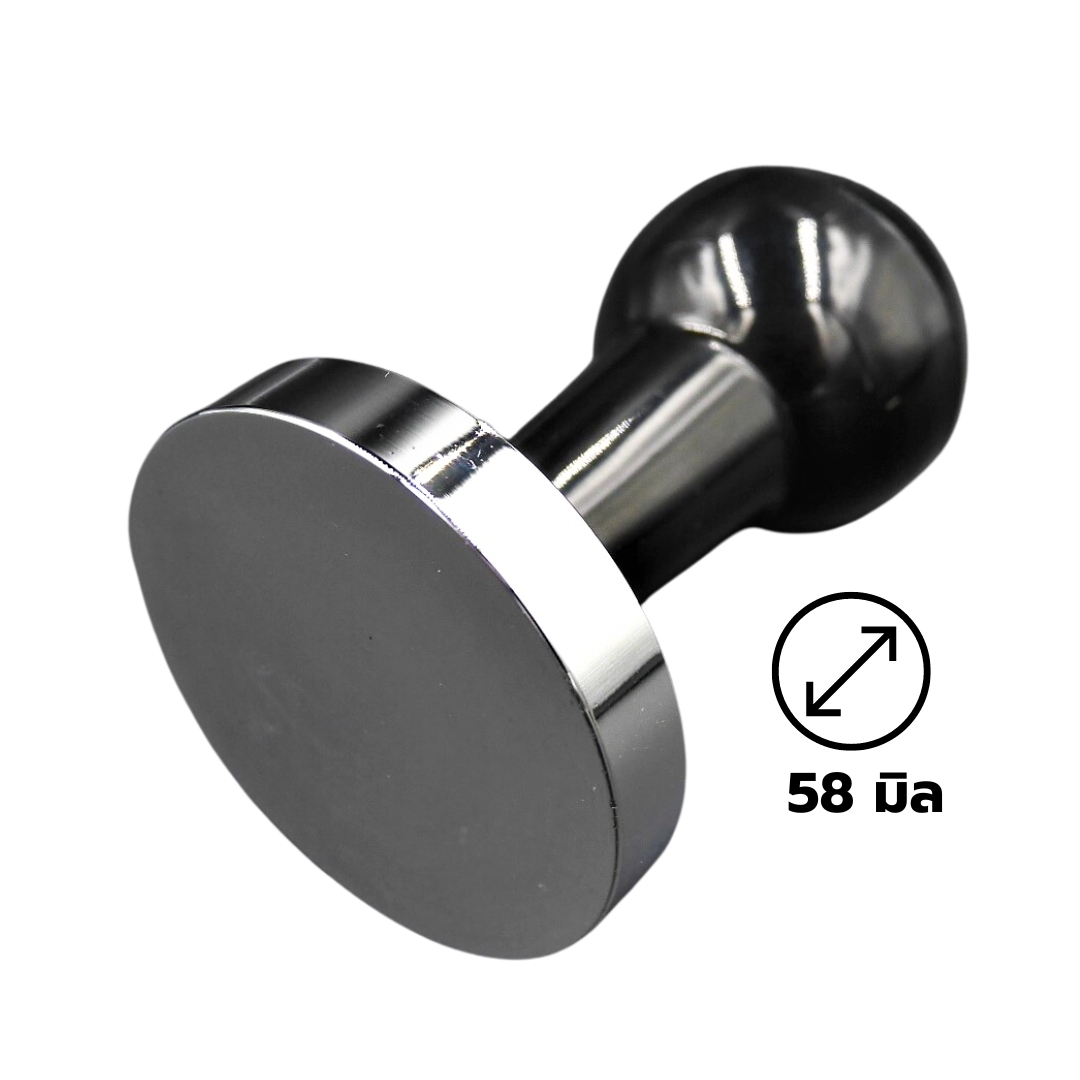 ที่กดผงกาแฟแทมเปอร์ ขนาด 58 มิล หน้าเรียบโลหะ ด้ามจับพลาสติก รหัส 2086