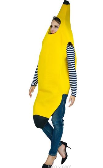 ชุดกล้วย ชุดแฟนซีกล้วย รุ่นผ้าฟองน้ำ สีเหลืองสวย ขนาดสำหรับผู้ใหญ่ ใส่ได้ทั้งผู้ชายและผู้หญิง ( เด็กโตใส่ได้) คอสเพลกล้วย