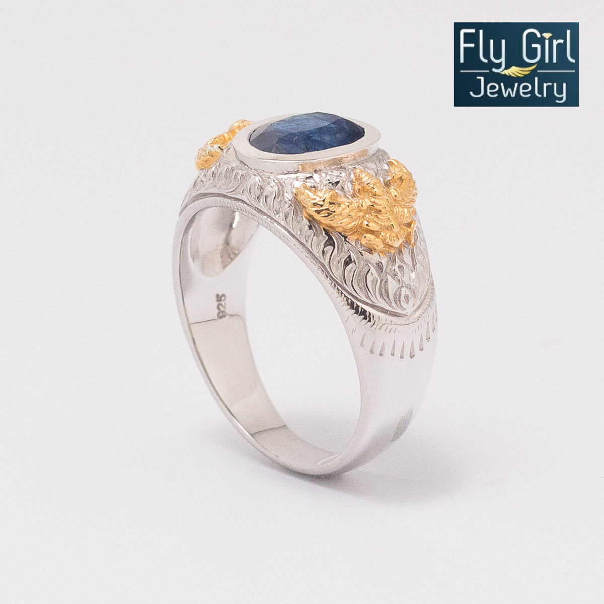 แหวนครุฑหญิง ชาย พลอยไพลินแท้(ราศีกันต์) ปกป้องคุ้มครองด้วยบารมี "องค์พญาครุฑ" ลบล้างอาถรรพ์คุณไสย์ทั้งปวง ภูติผีปีศาจไม่กล้าเข้าใกล้