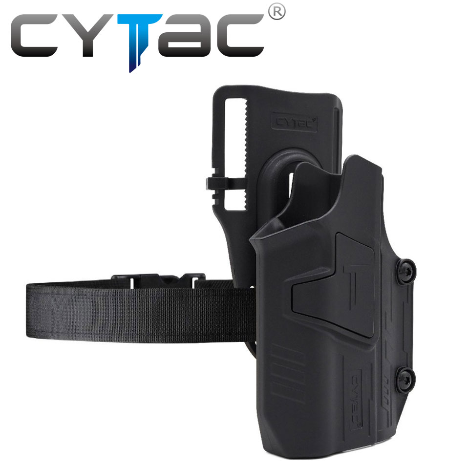 (งานแท้) ซองปืน Mega-Fit ติดไฟฉาย + เพลทลดต่ำ + รัดขา ยี่ห้อ Cytac